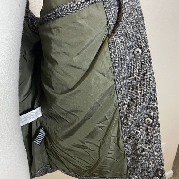 Lucky Brand Down Mens Medium Quilted Puffer Vest Herringbone Sycamore Casual - Picture 6 of 12